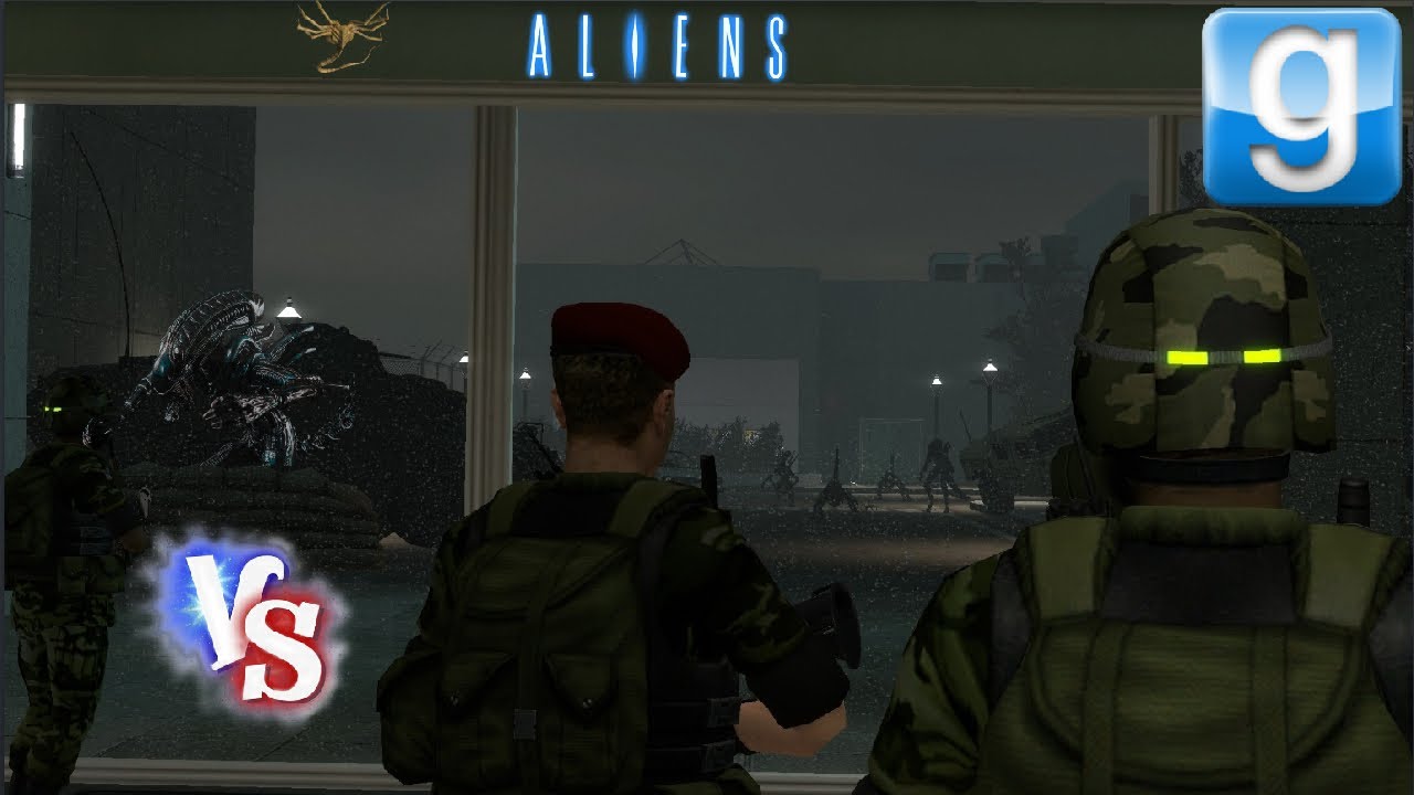 Alien Xenomorphs VS Marines City Defense SNPC Fight Garry's Mod