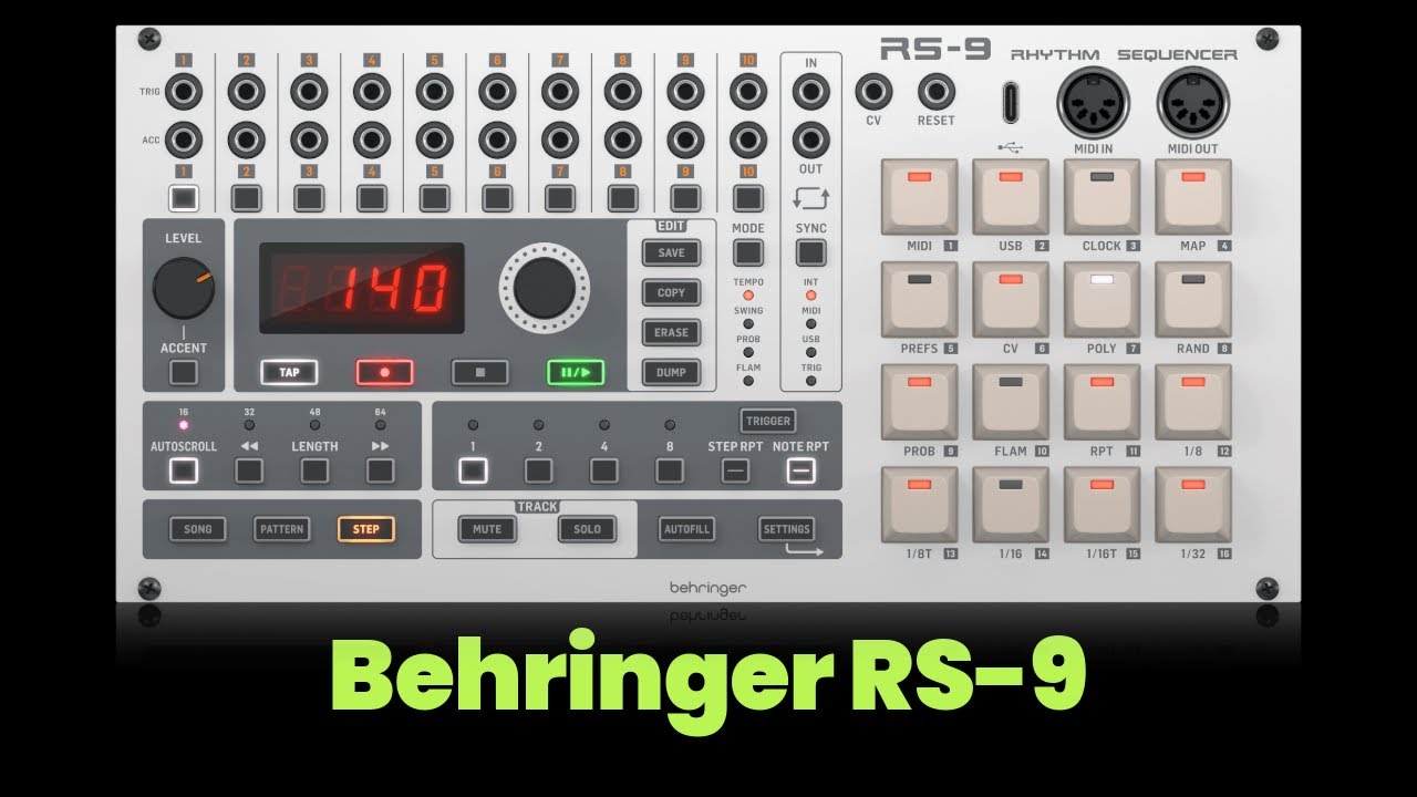 Учебное пособие: биты в стиле Roland TR-909 на модуле Behringer RS-9 Eurorack