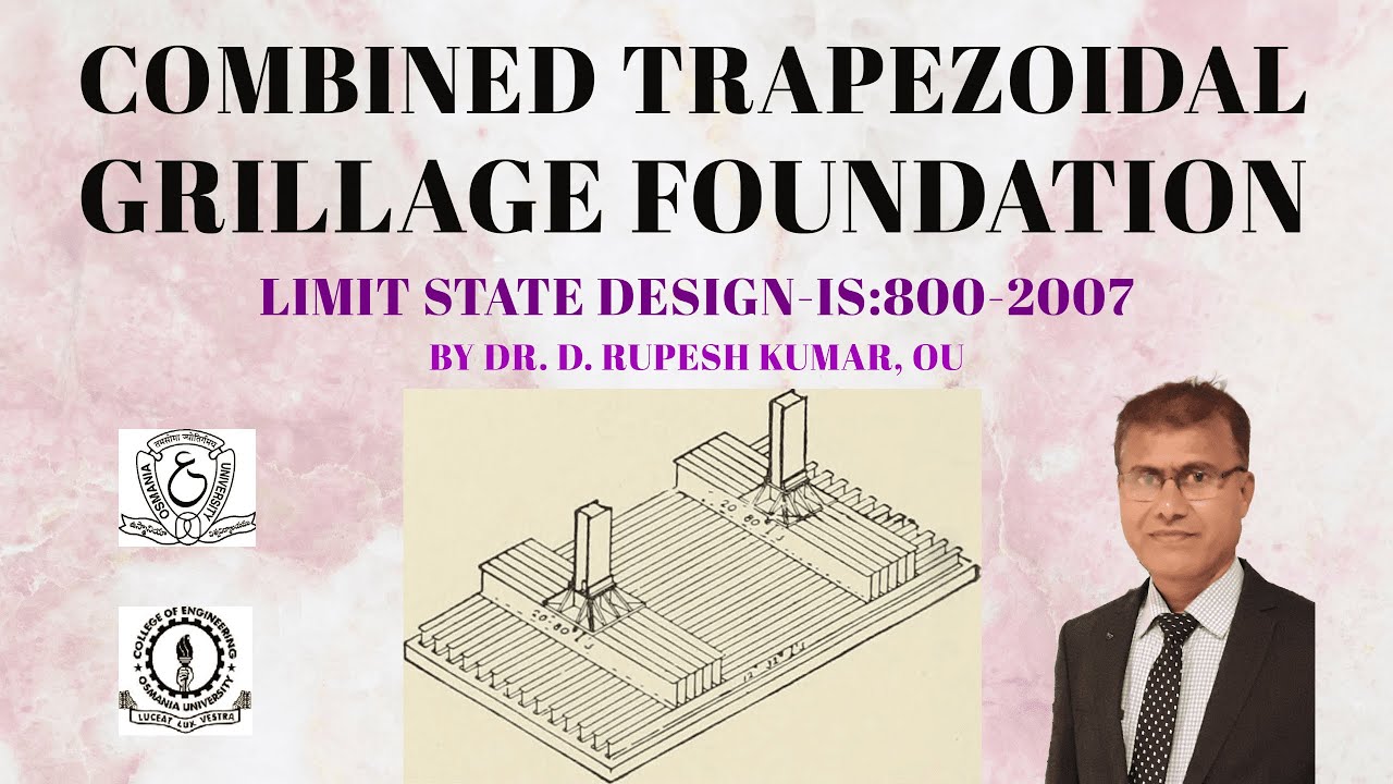 ASD-23|Advanced Steel Design|Combined Trapezoidal Grillage Foundation|Limit State Design|IS:800-2007