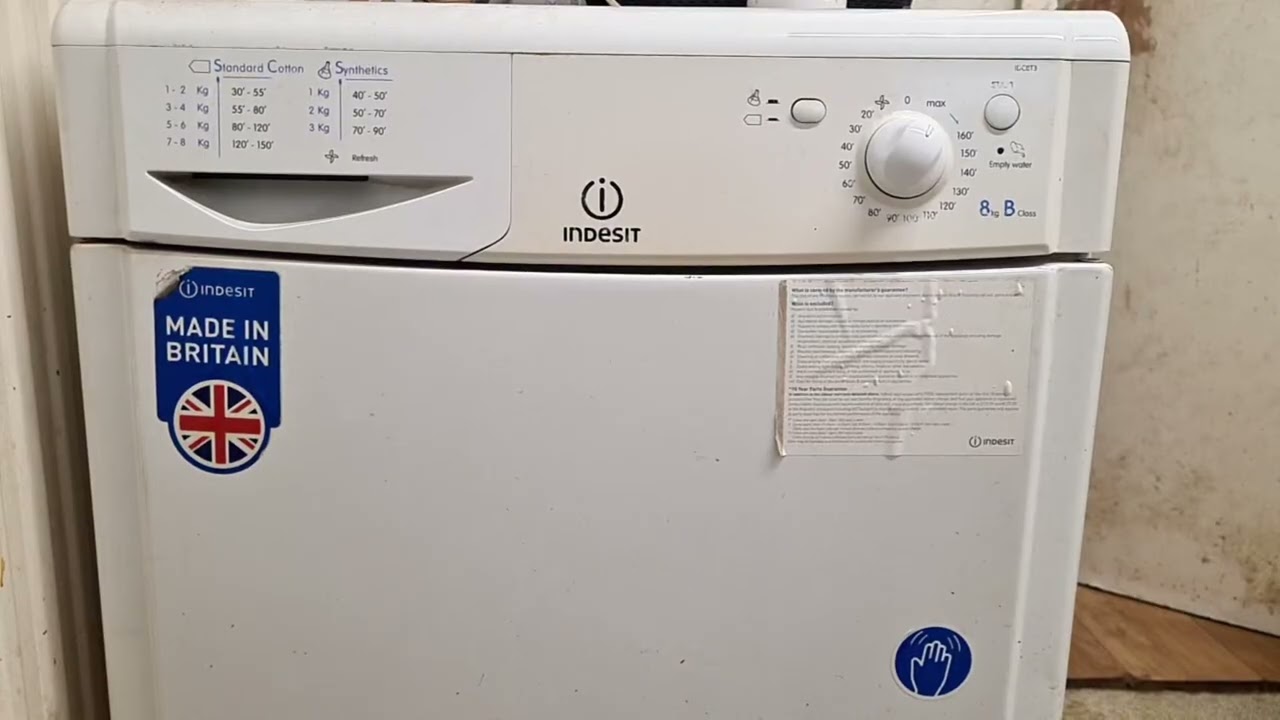 Highlight 1:50 &ndash; 6:50 from Indesit IDC8T3 8KG Condenser Tumble Dryer Full Cycle 
