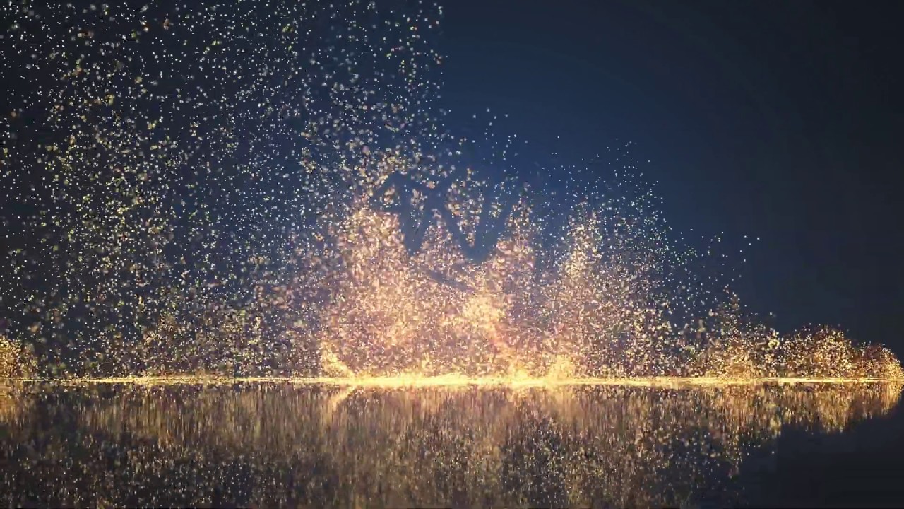 Espectacular intro de video para tu Logo Revela chispas doradas-