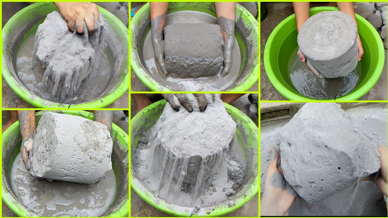 Asmr- Huge Chunks Part -2 Pure Cement Dry Floor Crumbling+ Clay Pot Dry Crumbling+ Water Crumbling 💦