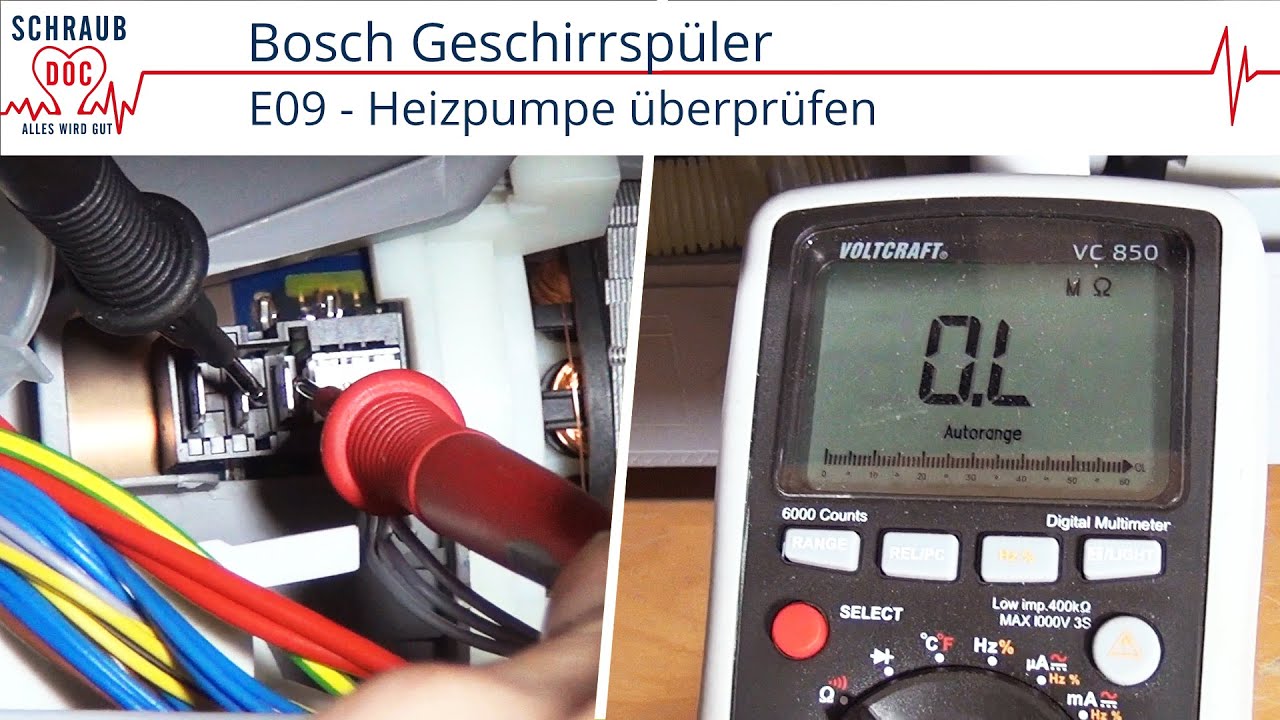 Bosch / Siemens / Neff Spülmaschine Fehler E09: Heizpumpe überprüfen