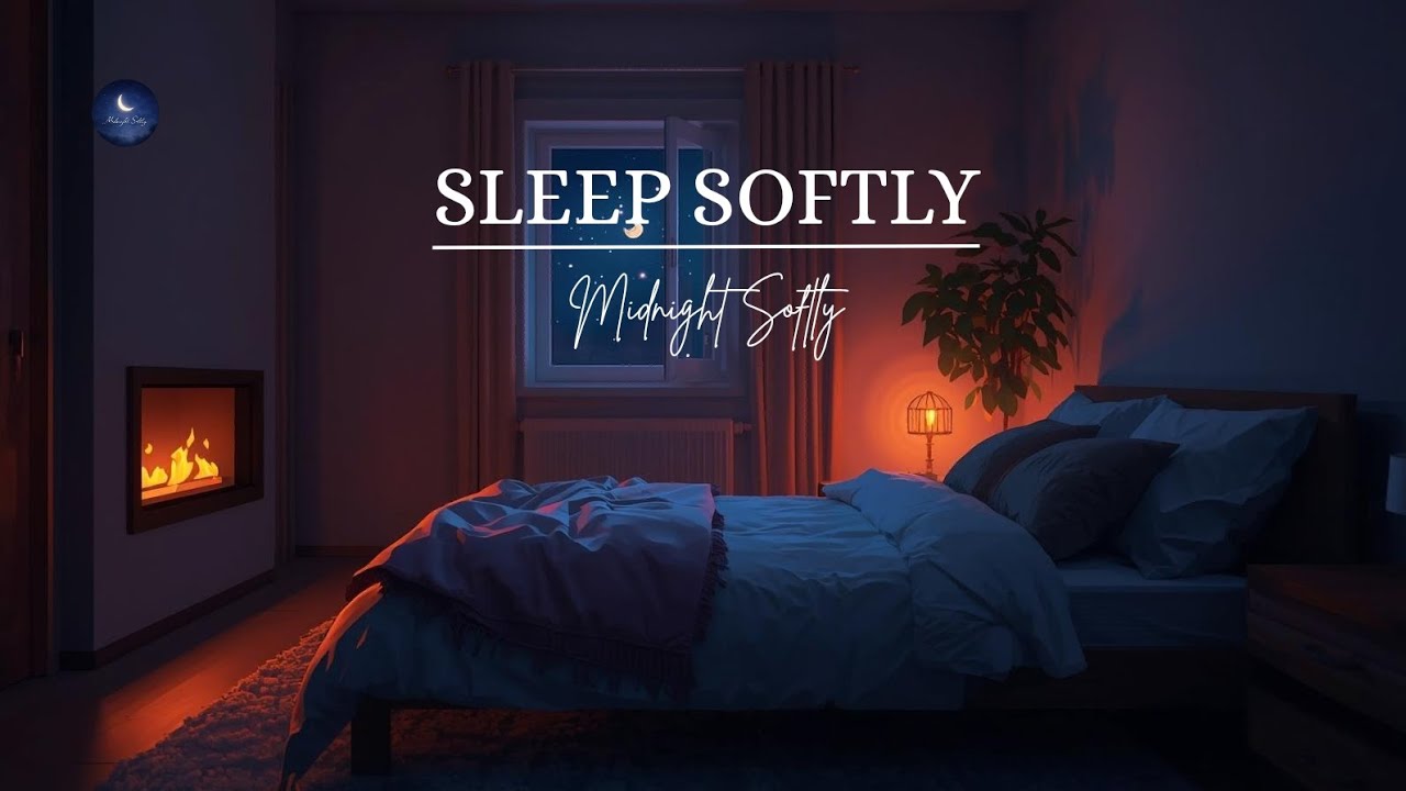 Cozy Night Ambience 🌙 | Warm Indoor Fireplace | No Talking | Midnight Softly