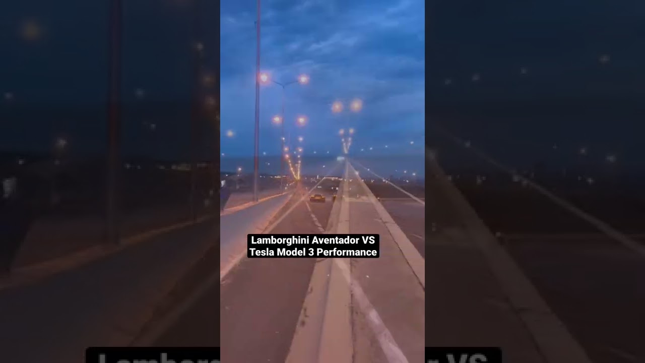 Lamborghini Aventador VS Tesla Model 3 Performance 🏁 #lamborghini #aventador #tesla #teslamodel3