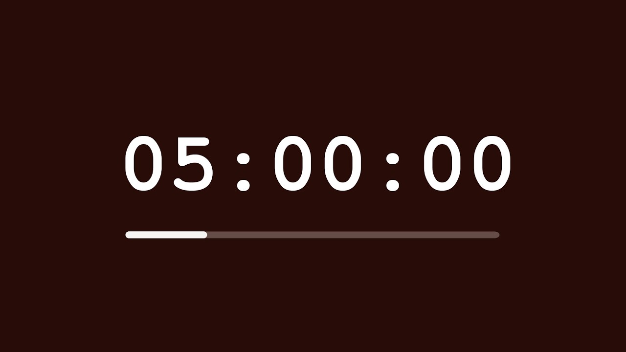 5 Hour Timer | 🥥 Coconut Brown Vibes / Countdown, No Music