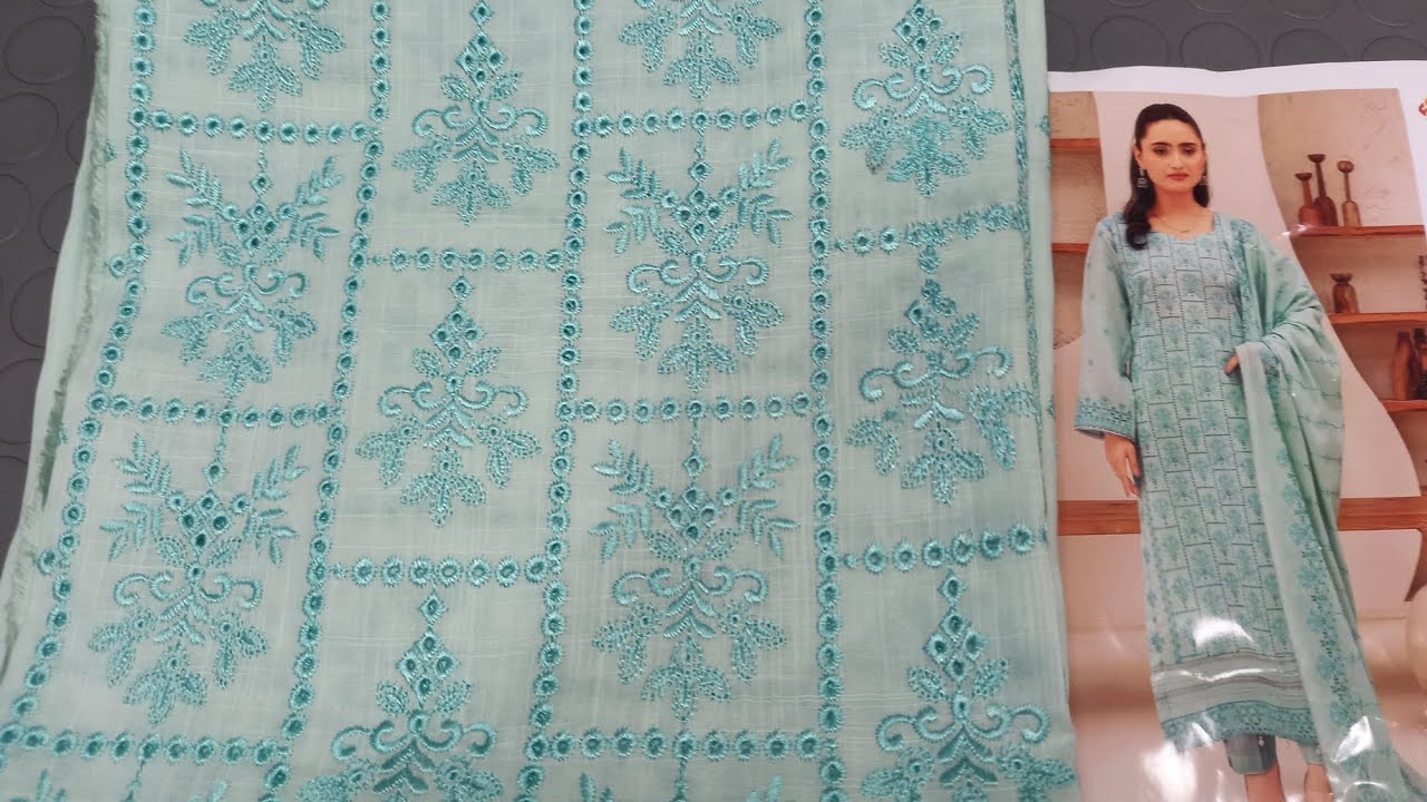 Branded lawn ||original chikinkari ||Boring work||3pcsuits ||premium quality ||summer bareeze