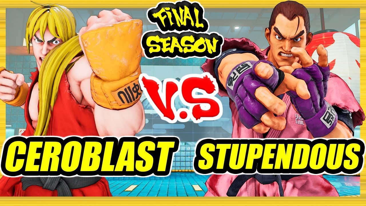 SFV CE 🔥 Ceroblast (Ken) vs Stupendous (Dan) 🔥 Ranked Set 🔥 Street Fighter 5
