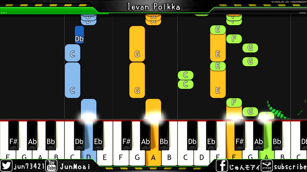 【ピアノ】Ievan Polkka /_midi piano synthesia