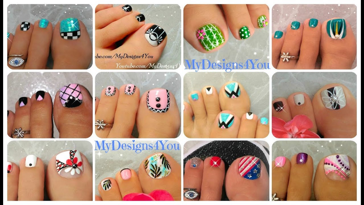 12 Toenail Art Designs Compilation | Дизайны Ногтей Педикюр ♥
