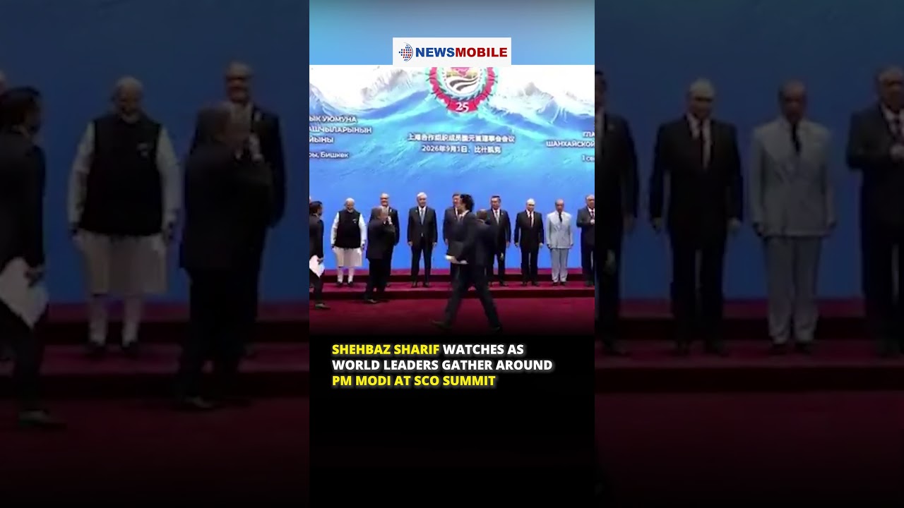 Shehbaz Sharif Watches as World Leaders Gather Around PM Modi at SCO Summit