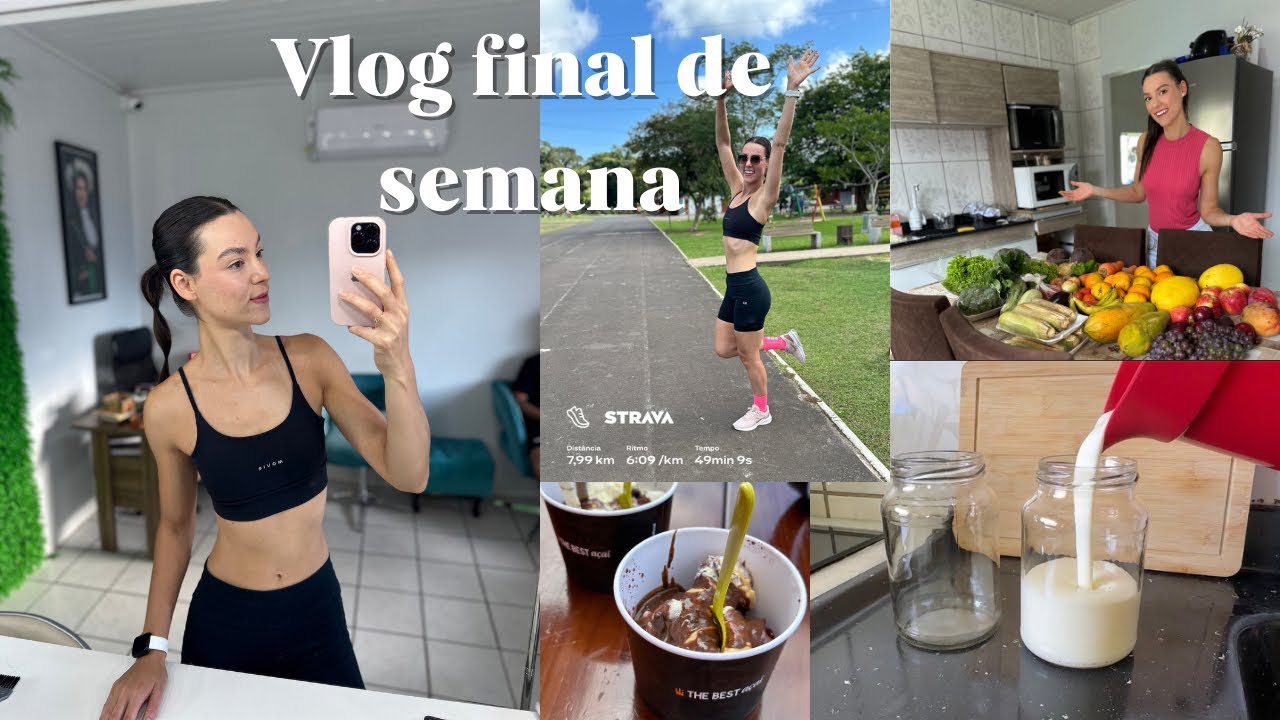 Corri os meus primeiros 8 km, fruteira, churrasquinho a noite, fiz iogurte natural