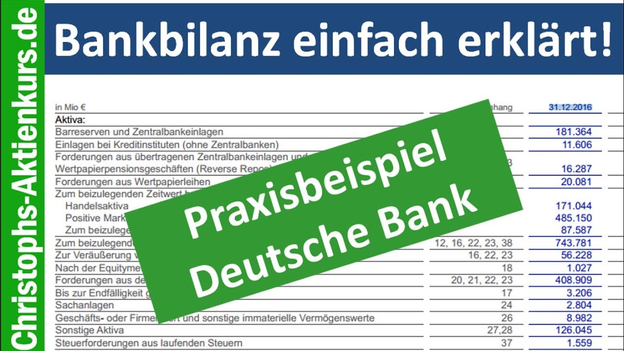 Wie liest man eine Bankbilanz? Erklärt am Beispiel Deutsche Bank