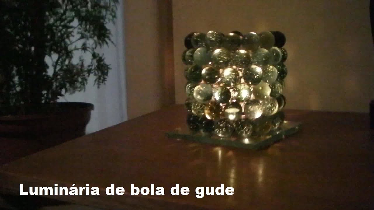 COMO FAZER LUMINÁRIA de BOLA de GUDE - DIY LAMP GUDE BALL - CÓMO HACER UNA LUMINARIA DE BOLAS GUDE