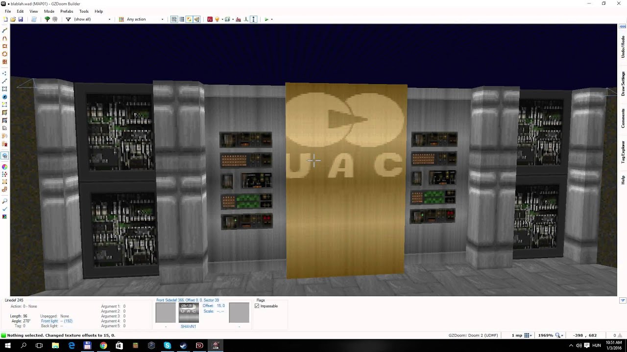 GZDoom Builder - Time Lapse | UAC Base-Thingy