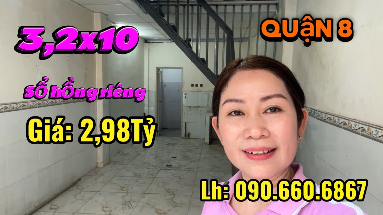 Bán nhà Hoài Thanh,Bình Đông Quận 8 | 3,2x10, sổ hồng riêng | 2,98 tỷ