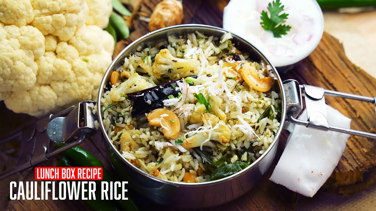 లంచ్ బాక్స్ లకి సూపర్ ఈజీ కాలీఫ్లవర్ రైస్ | Cauliflower Cocount Rice | Lunch Box Recipes