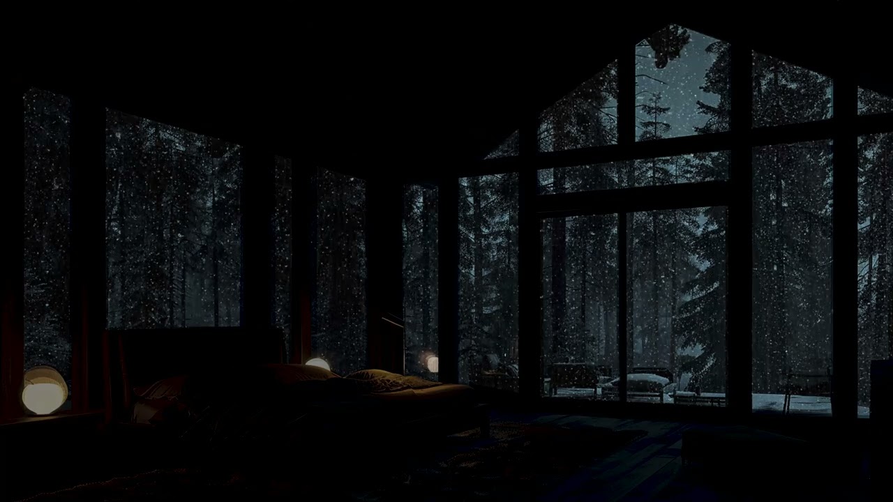 Remote Forest Rainfall Night ⛈️ Strong Rain on Window | Comfort Sounds for Calm