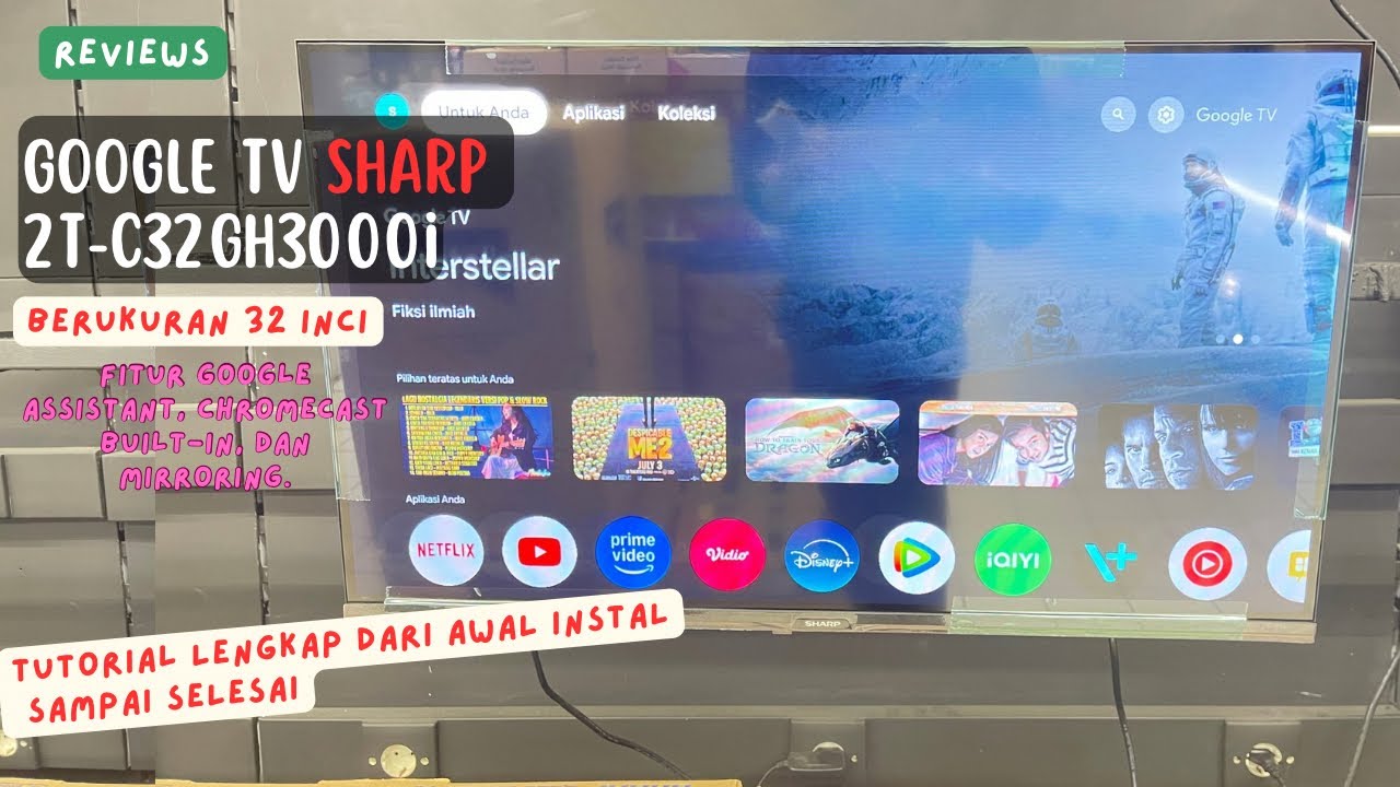 Review Sharp 2T-C32GH3000i Aquos Google TV berukuran 32 inci terbaik tutorial lengkap #review 