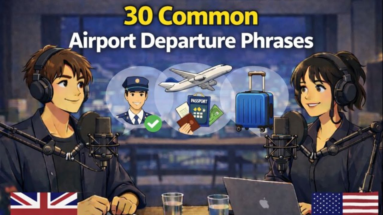 Airport English Conversation ✈️ | 30 Common Airport English Phrases | English Speaking Practice