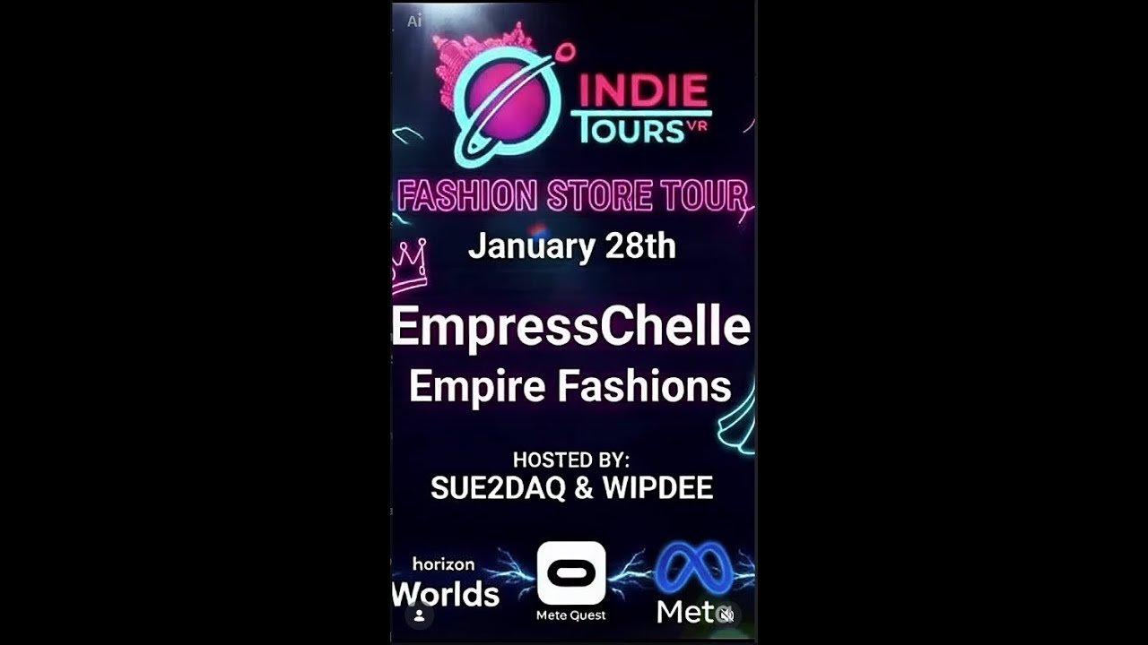 INDIE TOURS VR: Fashion Store Tour 1/28/26 - Meta Horizon Worlds