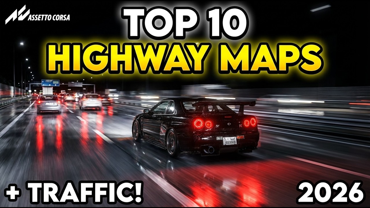 TOP 10 Highway Maps with TRAFFIC for Assetto Corsa (2026)