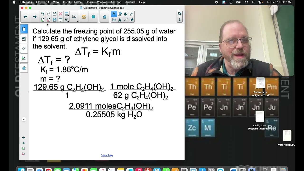 Advanced Chemistry -  Solutions -  Colligative Properties