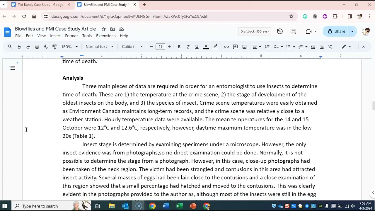 Blowflies & PMI Case Study