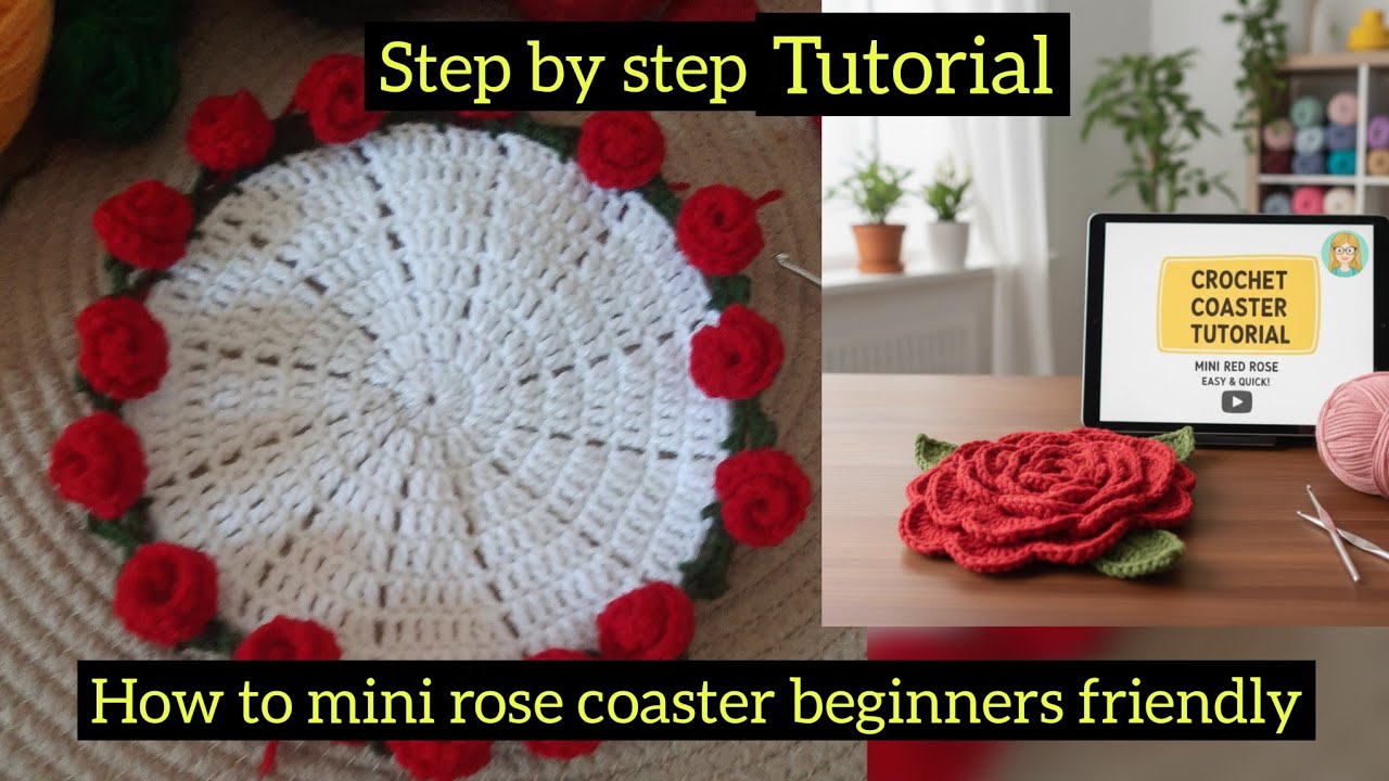 How to beautiful  rose coaster step by step | easy begiinners friendly part1 #handmade#crochet