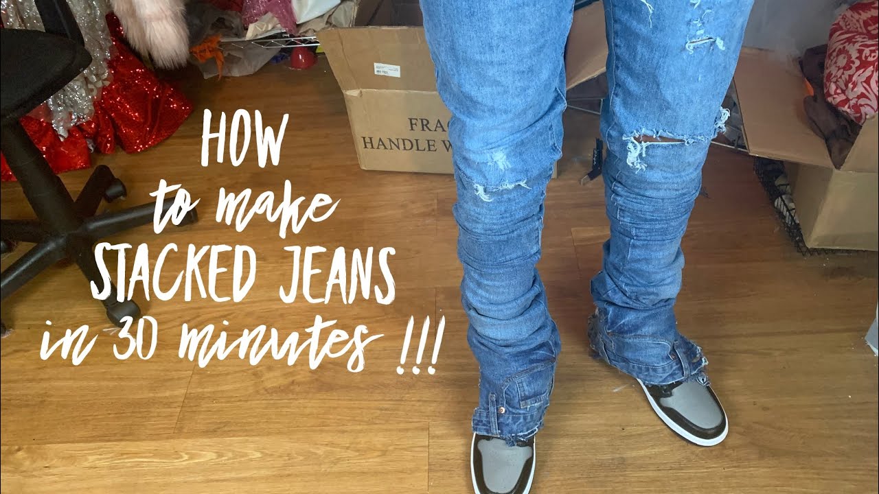 DIY // How to make Stacked Jeans in 30 Min !!!!