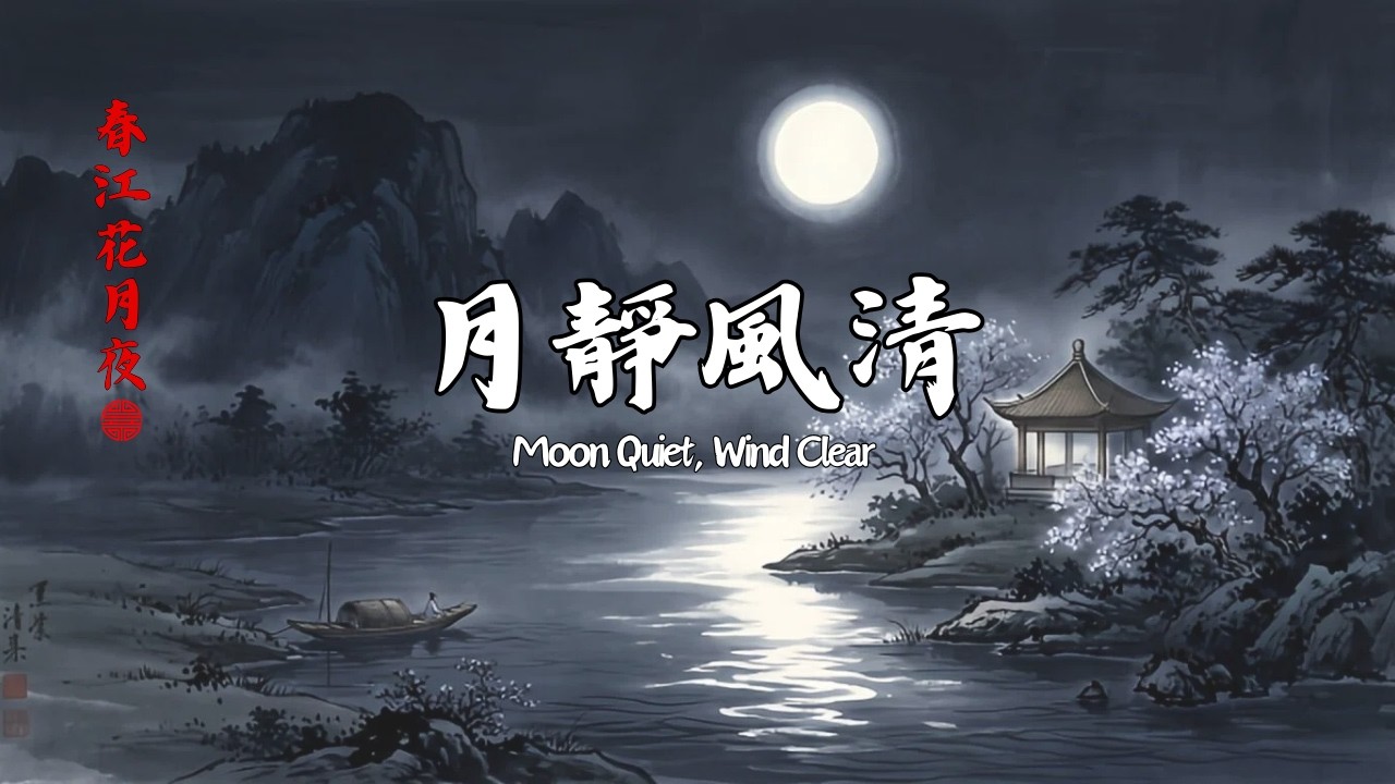 傳統中國風音樂🌙月靜風清 (Moon Quiet, Wind Clear) | 1 Hour Chinese Zen Meditation| 靜心、助眠、冥想必聽 🌑 深度放鬆的古琴與洞簫演奏