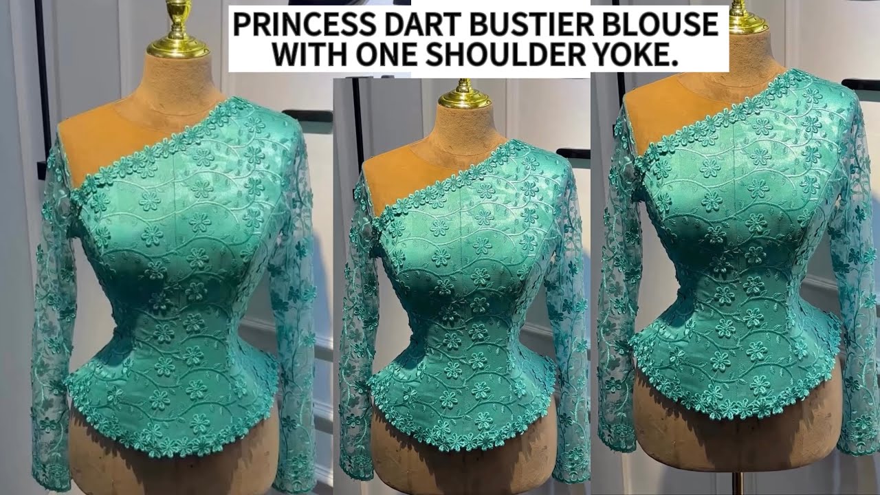 How to Draft a Princess Dart Busier Blouse with a stylish one Shoulder Yoke.