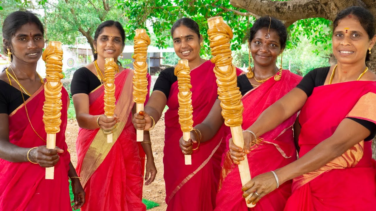 90s kids javvu mittai | ஜவ்வு மிட்டாய் | Sugar Candy Making | village super cooking