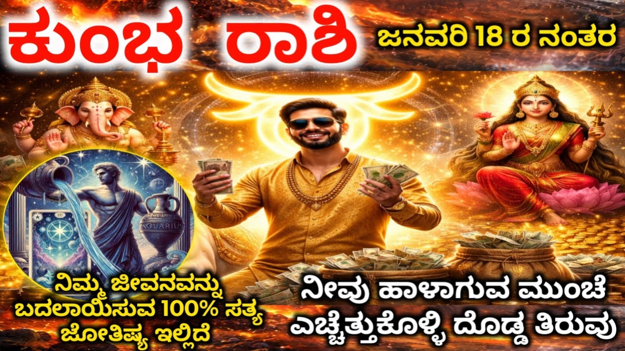 ಕುಂಭ ರಾಶಿ 2026 | ಜನವರಿ 18 ನಂತರ | ಈ 4 ದಿನಗಳಲ್ಲಿ ಜೀವನ ತಿರುವು | ಮನಸ್ಸು, ಹಣ, ಸಂಬಂಧ, ಆರೋಗ್ಯ | ಮಹಾ ಭವಿಷ್ಯ