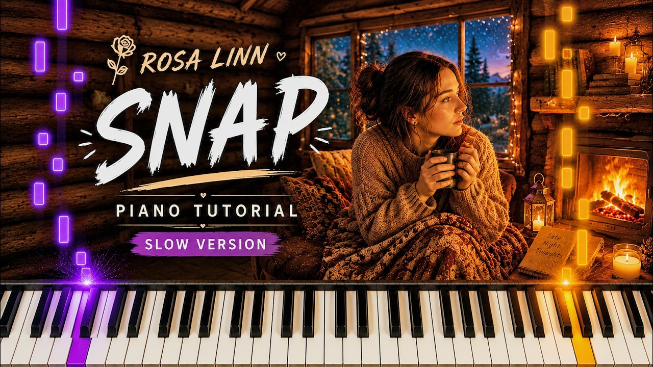 Rosa Linn Snap Piano Lesson! (Beginner) SLOW 50% Speed