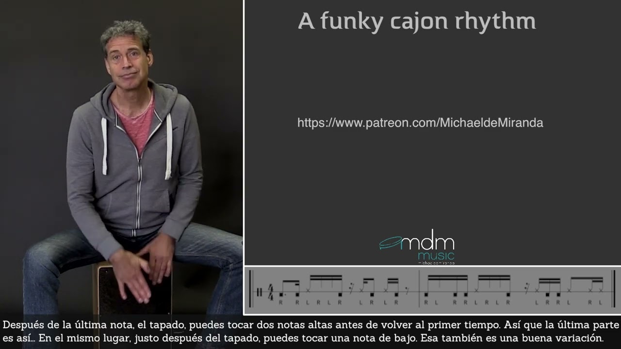 A funky rhythm for Cajon with variations Tutorial
