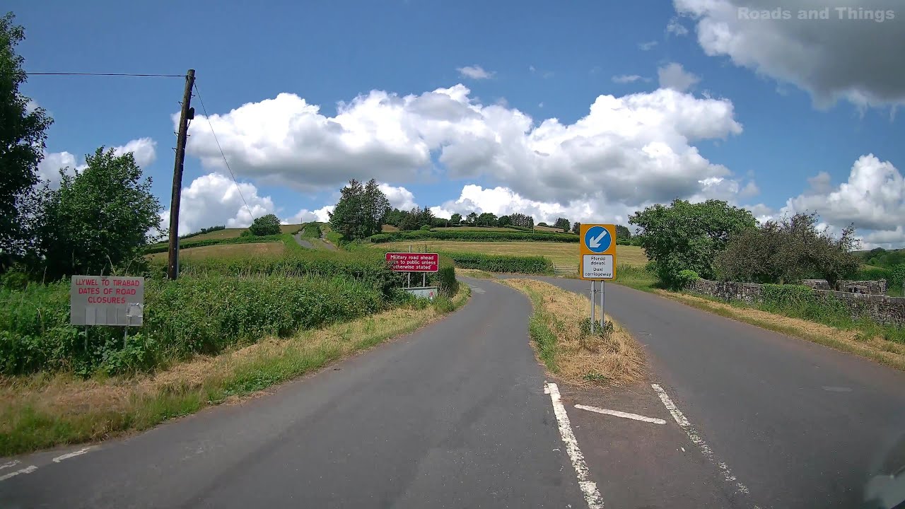 Llywel D1 Single lane Dual Carriageway, North, Llywel, Powys, Wales, UK. Drive along, from the A40.