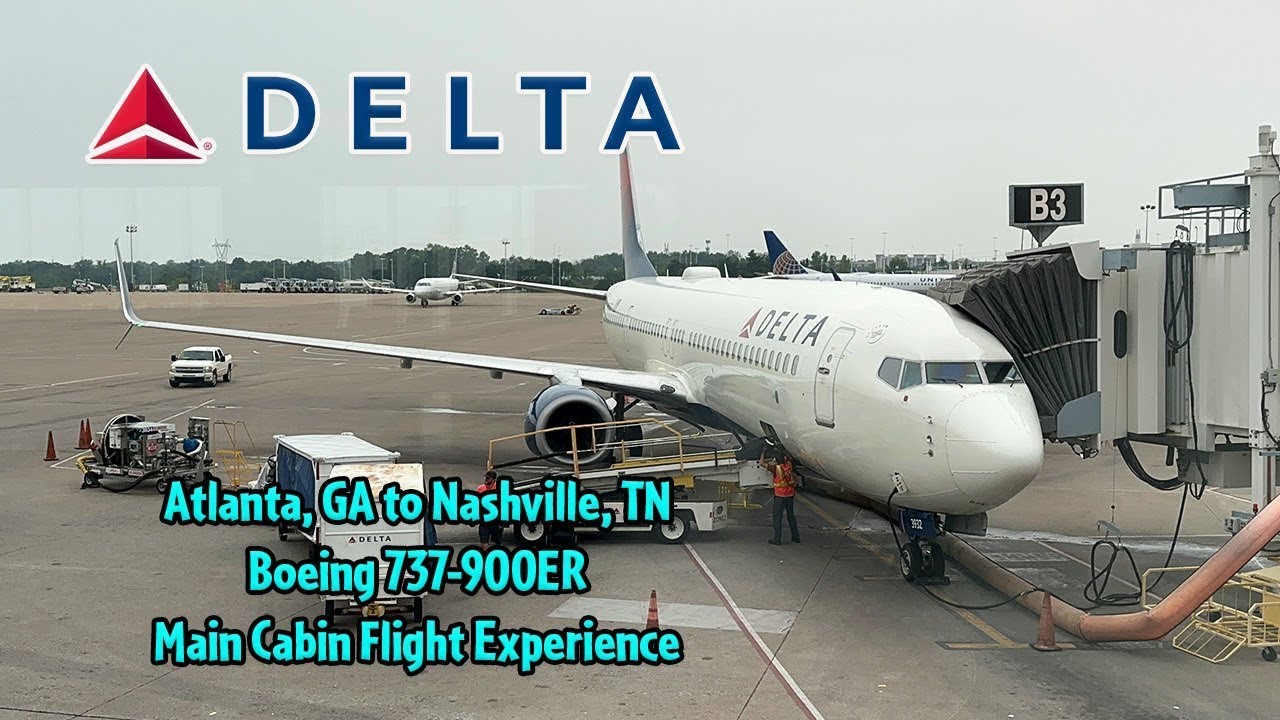 Delta Airlines Boeing 737-900ER Atlanta to Nashville Main Cabin Flight Experience