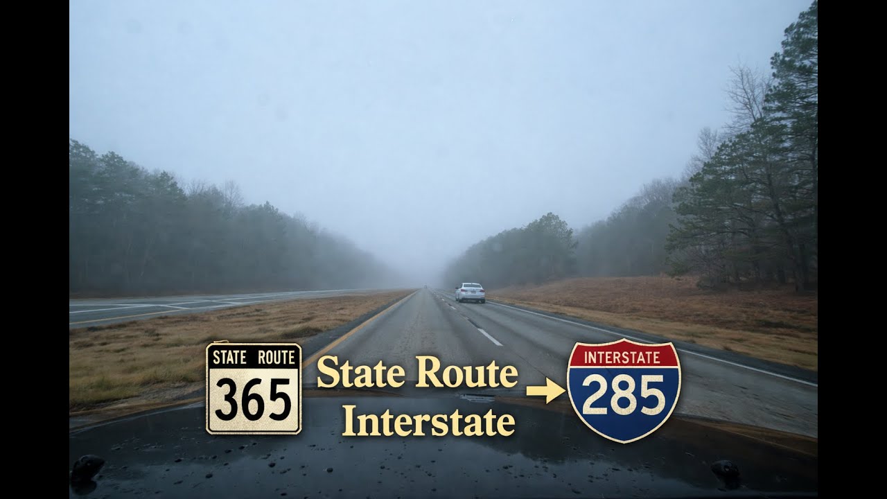 Interstate 285 Dashcam | Foggy Morning Commute