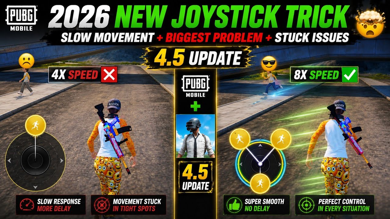 Joystick Fast Movement In Pubg Mobile &bull; All 2026🔥 Joystick Issues Fixed &bull; HandCam Tutorial 🫴