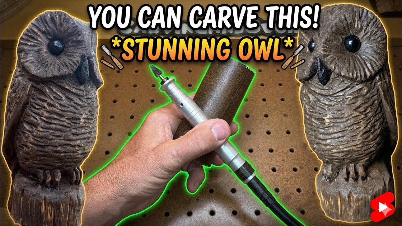 Owl power carving step by step using Dremel Foredom Kutzall