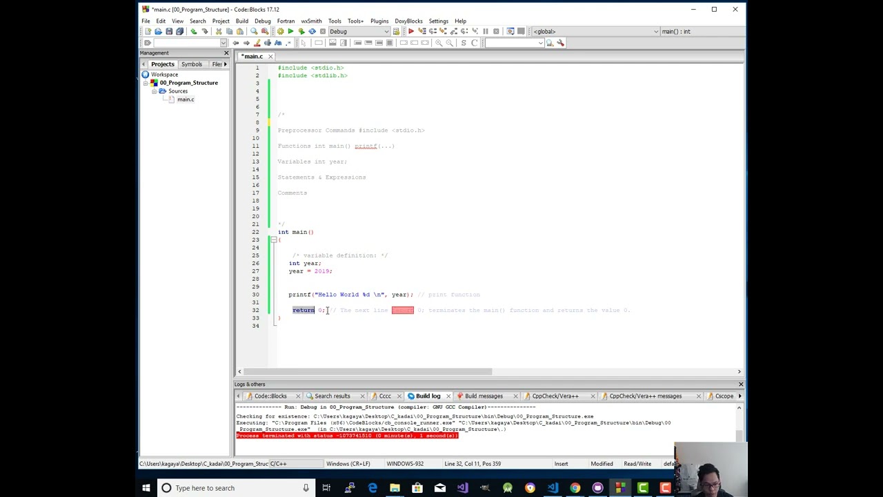 Tutorial C  programming  structure  Tagalog Par