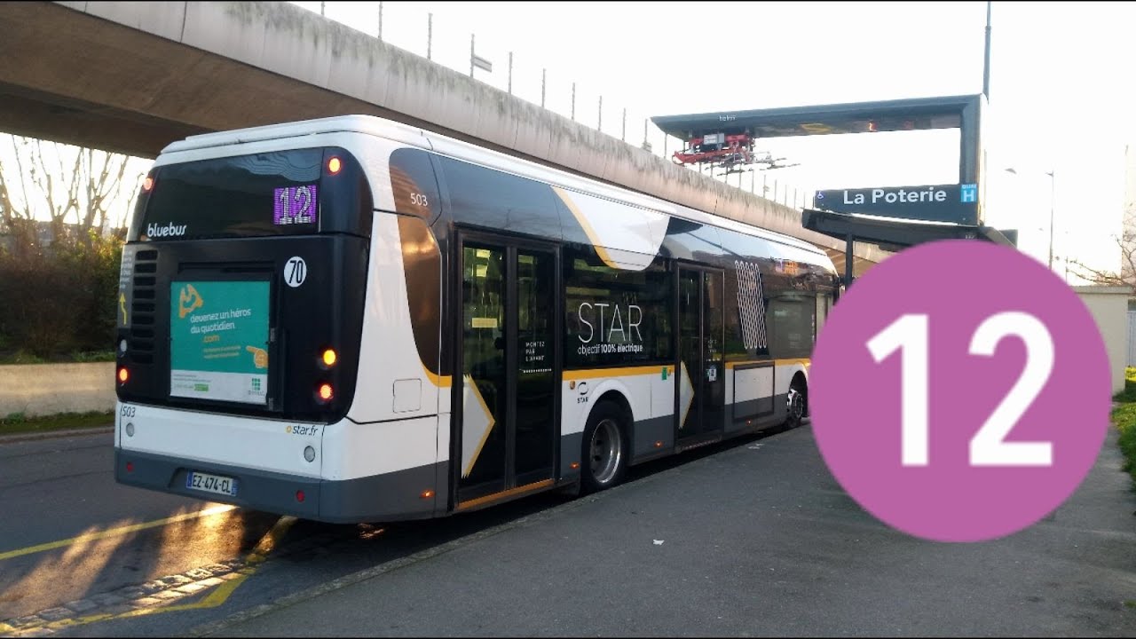 Bolloré Bluebus 12 N°503 - Ligne 12 entre République et La Poterie - Réseau STAR - Rennes