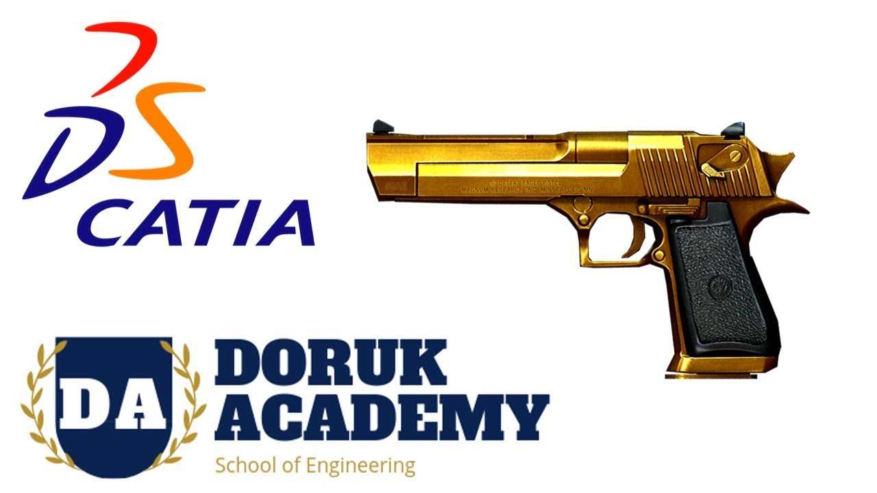 Catia Desert Eagle Silah Pistol Baretta &Ccedil;izimi Eğitim Videoları #catiaeğitim #catiaturk #drkacademy