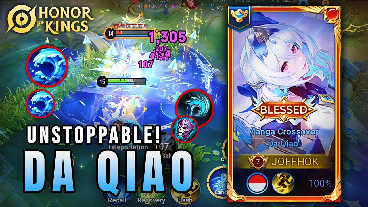 Неудержимый Да Цяо! Нереальный игровой процесс с контролем карты — Honor of Kings #daqiao #honoro...