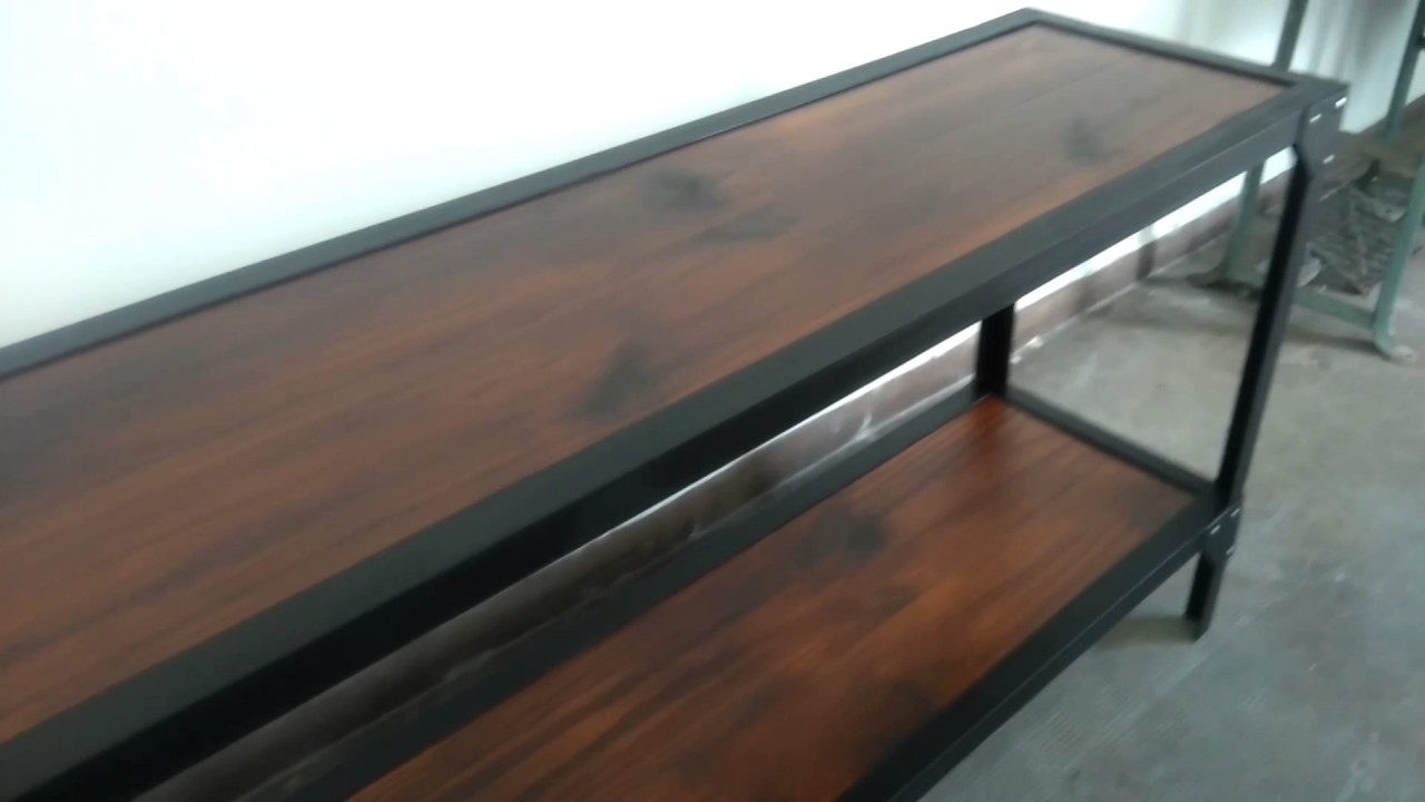Mesa de hierro madera remache roblon herreria victoria 1541750913