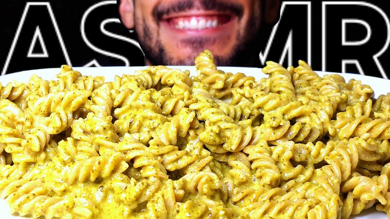 ASMR FUSILLI PARMESAN ARUGULA PASTA (EATING SOUNDS) NO TALKING MUKBANG