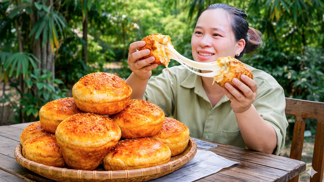 Daily Countryside Recipe: How to Make Giant Muffin and Bread with Traditional Recipe