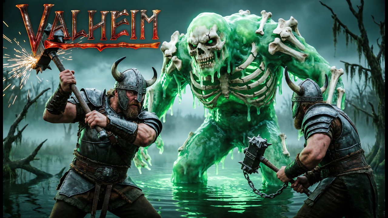 Бот и Lionez в VALHEIM - Босс Масса Костей