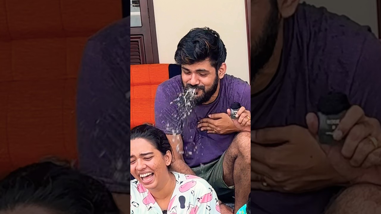 Don&rsquo;t spit challange🤪 #youtubeshorts #couplegoals #challanges